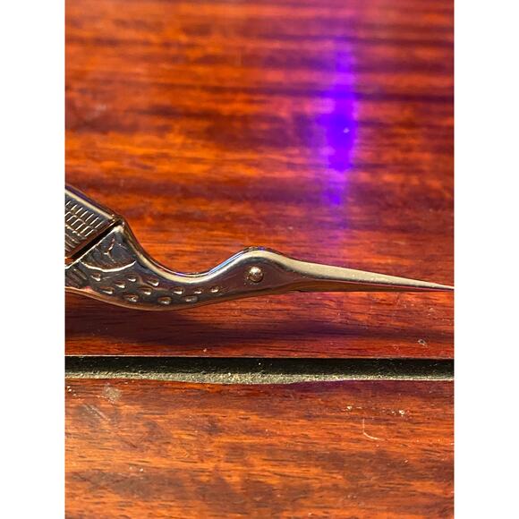 Stork Bird Shape Small Embroidery Sewing Scissors Italy Silvertone Notions VGUC - Picture 4 of 12